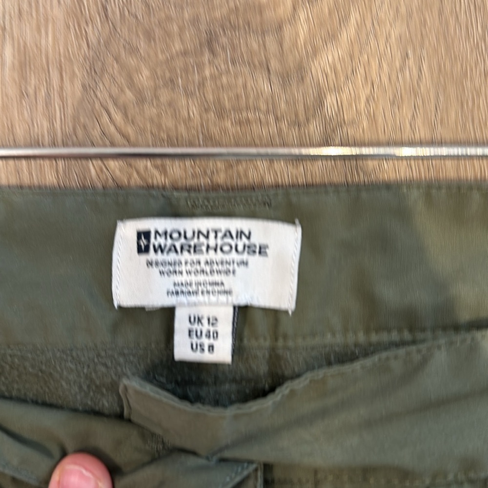 Fleece Lined Pants Hiking Pants Mountain Warehouse Olive Green Twill - Picture 8 of 11